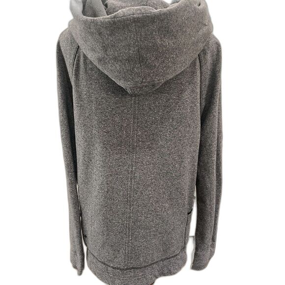 Lululemon Find Your Centre Wrap Jacket Heathered Speckled Black Hooded Sz 6 EUC - Picture 6 of 12